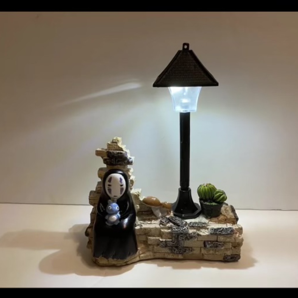 Kaonashi Spirited Away No Face Man Statue Lamp Night Light, 6.5” Tall,New